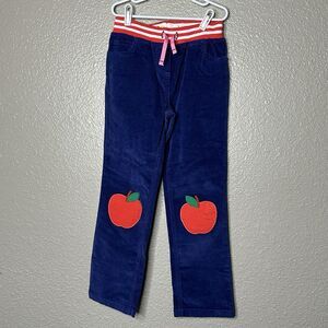 Boden Girs Starboard Blue Apples Corduroy Pants Size 8 NWT